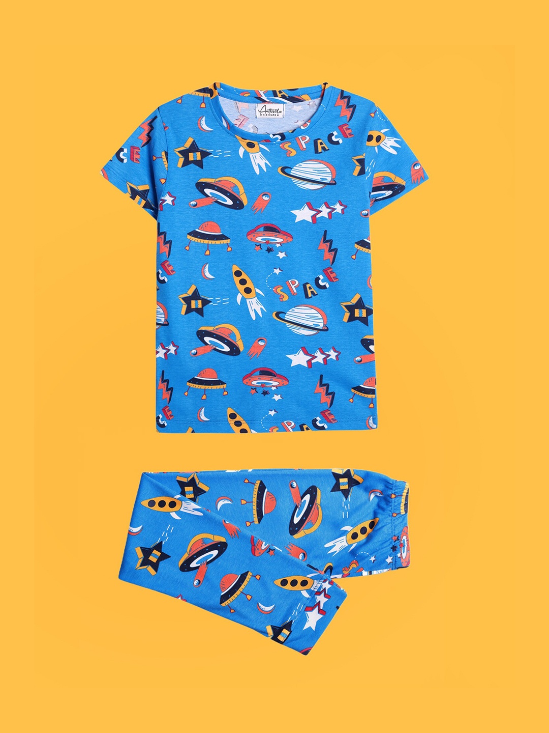 

Anthrilo Boys Pack Of 2 Printed Pure Cotton Night Suits AN26874N, Blue