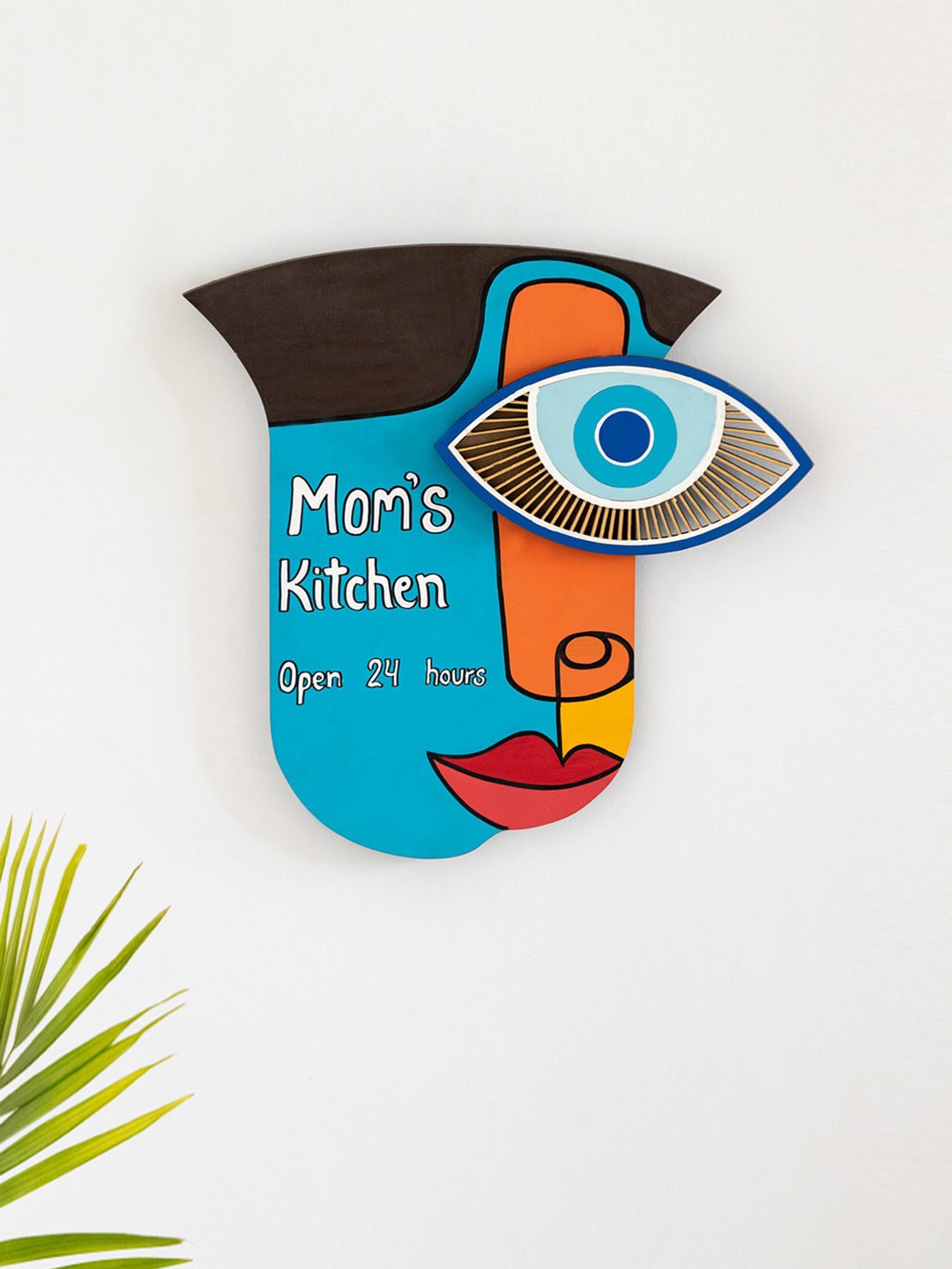 ExclusiveLane Blue & Black African Mom Mask Wall Decor