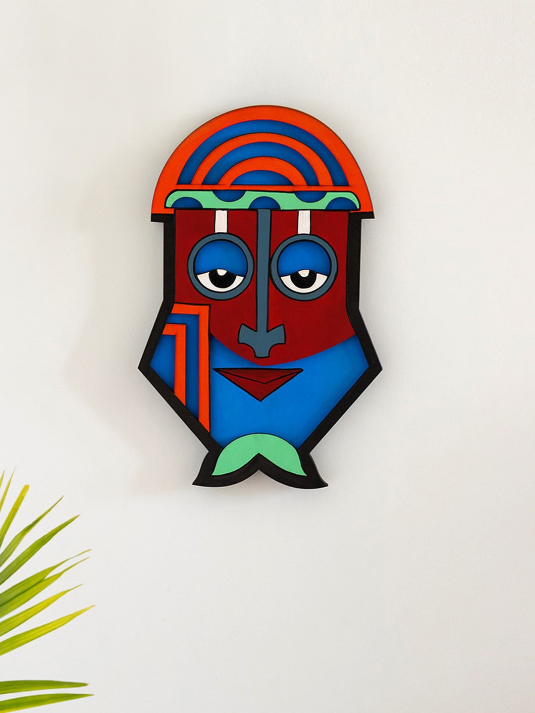 

ExclusiveLane Red & Blue Tribal African Naughty Mask Wall Decor