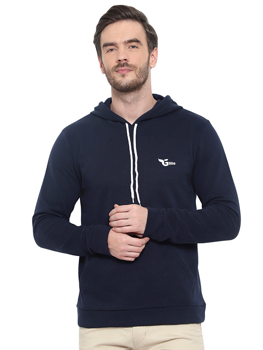 

GLITO Hooded Cotton Sweatshirt, Blue