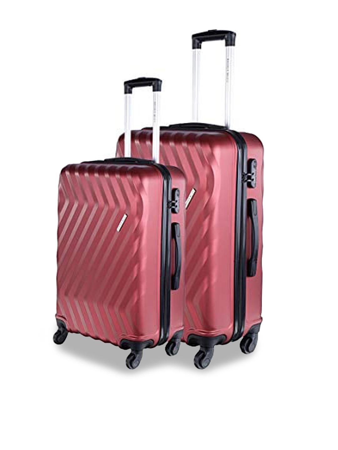 

Nasher Miles Set Of 2 Textured Hard-Sided Trolley Suitcases, Maroon