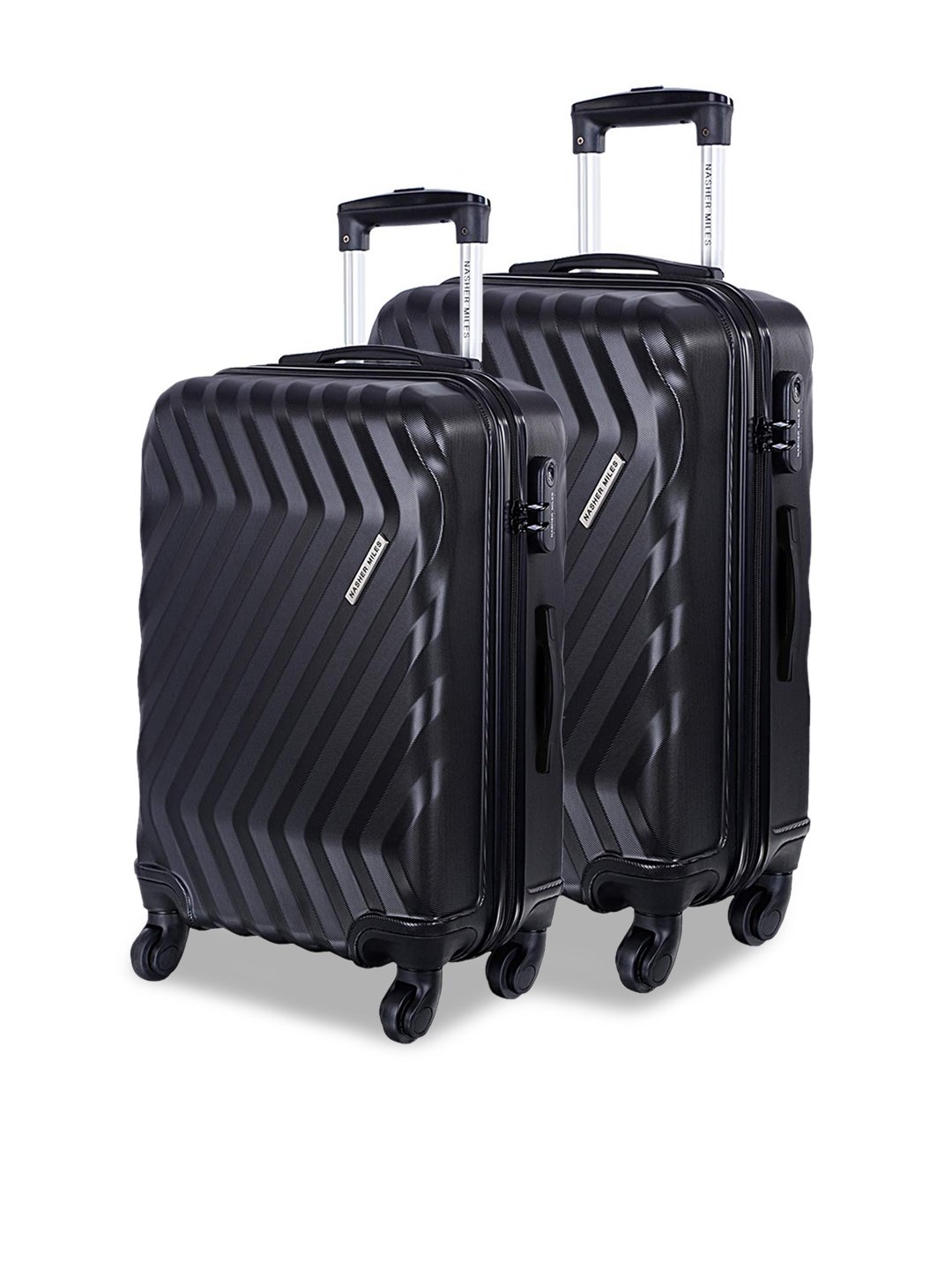 

Nasher Miles Set Of 2 Textured Hard-Sided Trolley Suitcases, Black