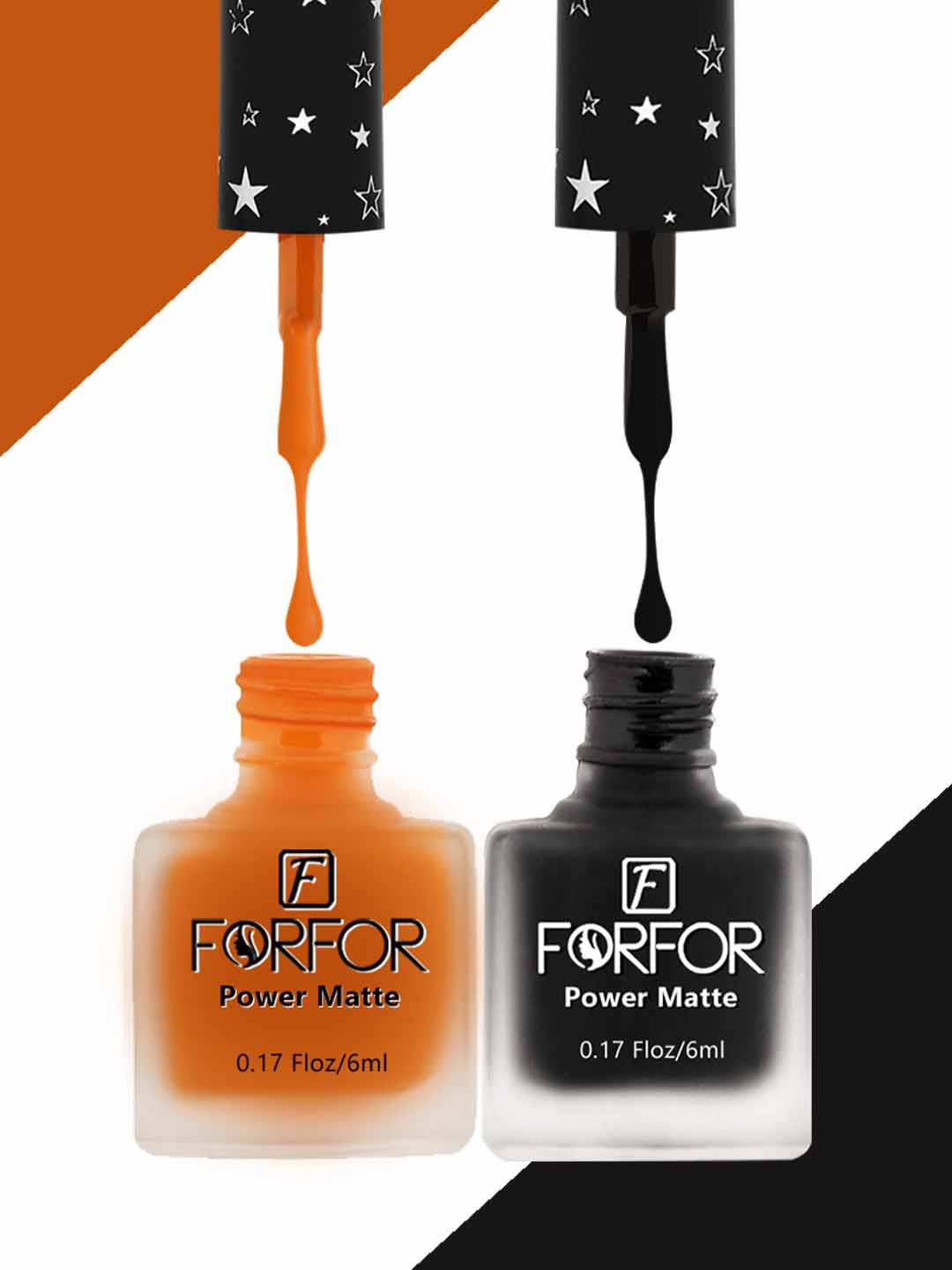 

FORFOR Set Of 2 Power Matte Long-Lasting Nail Polishes 6ml each - 103 & 107, Orange