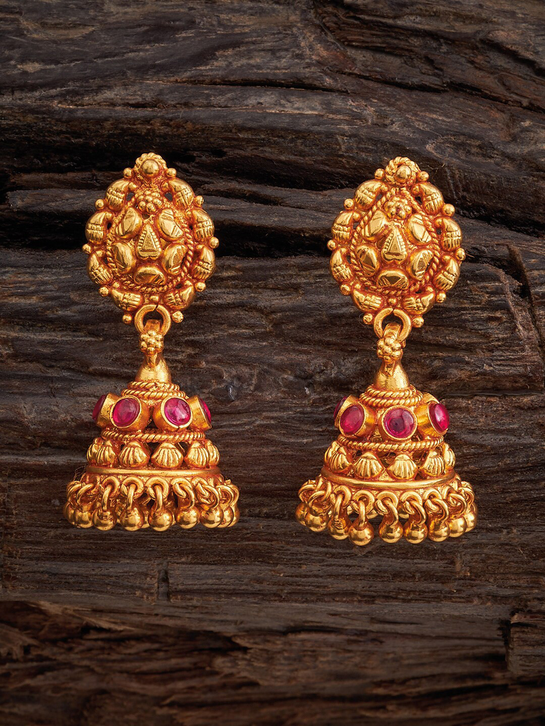 

Kushal's Fashion Jewellery Dome Shaped Jhumkas Earrings, Gold