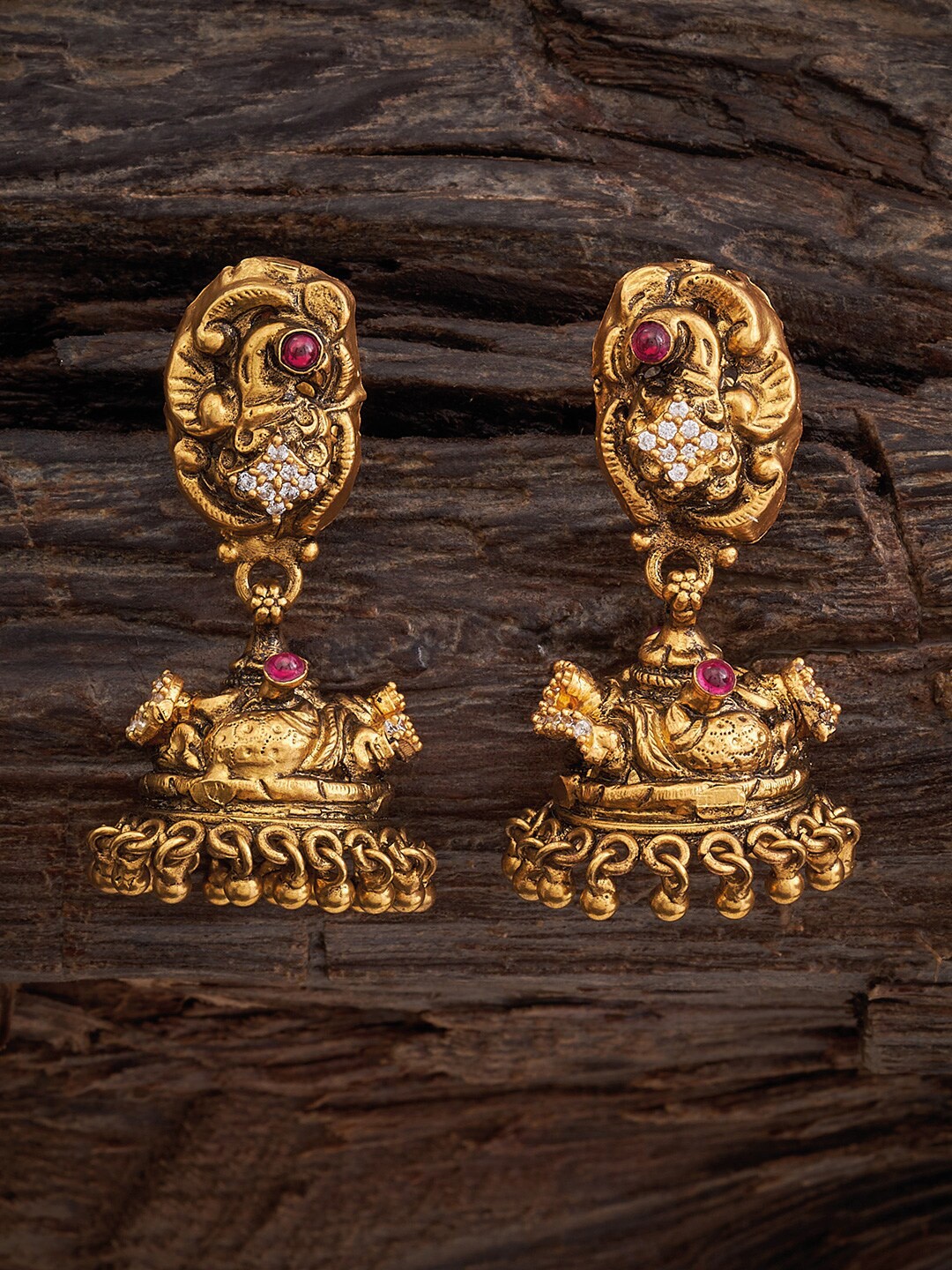 

Kushal's Fashion Jewellery Dome Shaped Temple Jhumkas Earrings, Gold