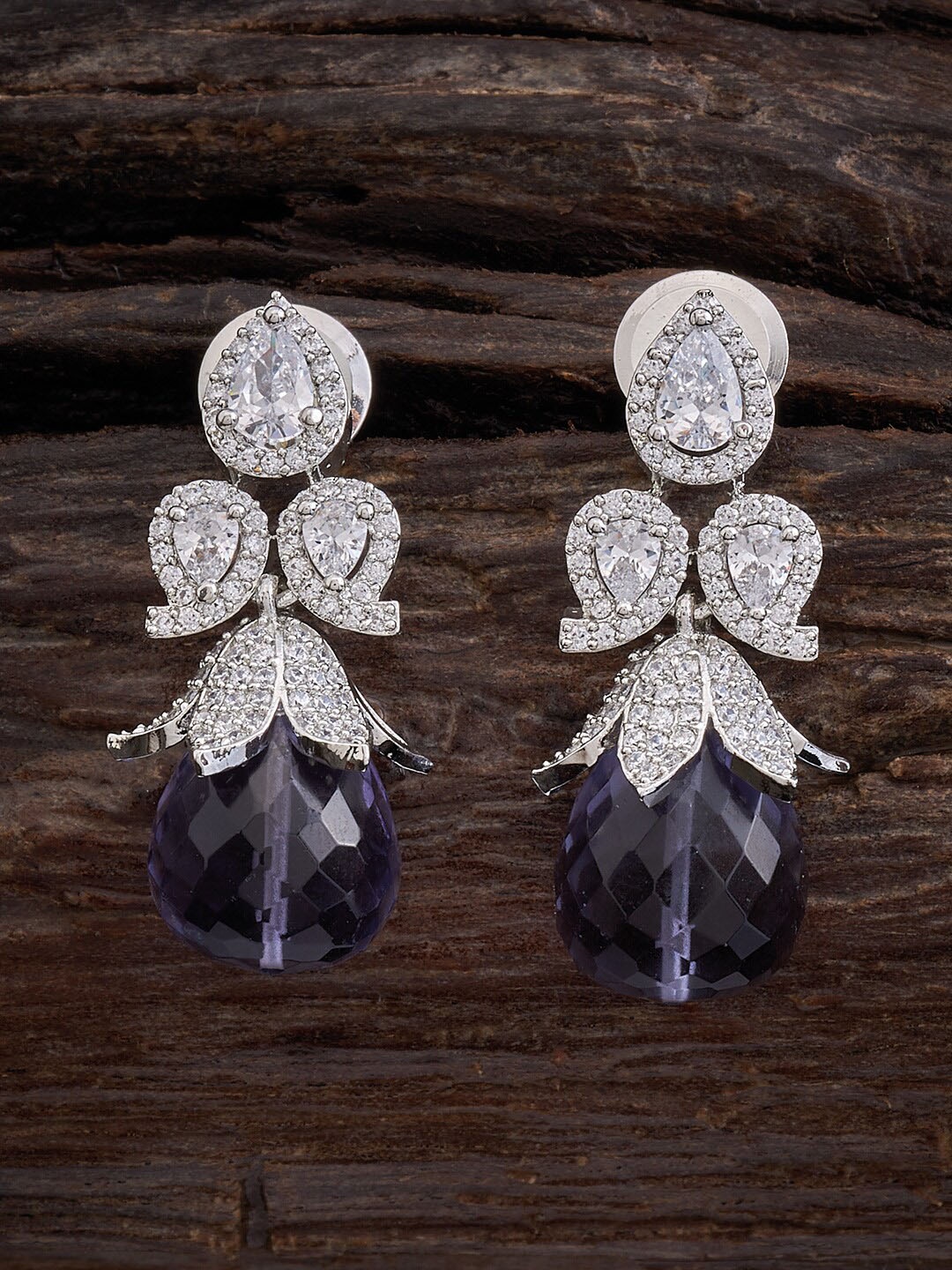 

Kushal's Fashion Jewellery Teardrop Shaped Drop Earrings, Silver