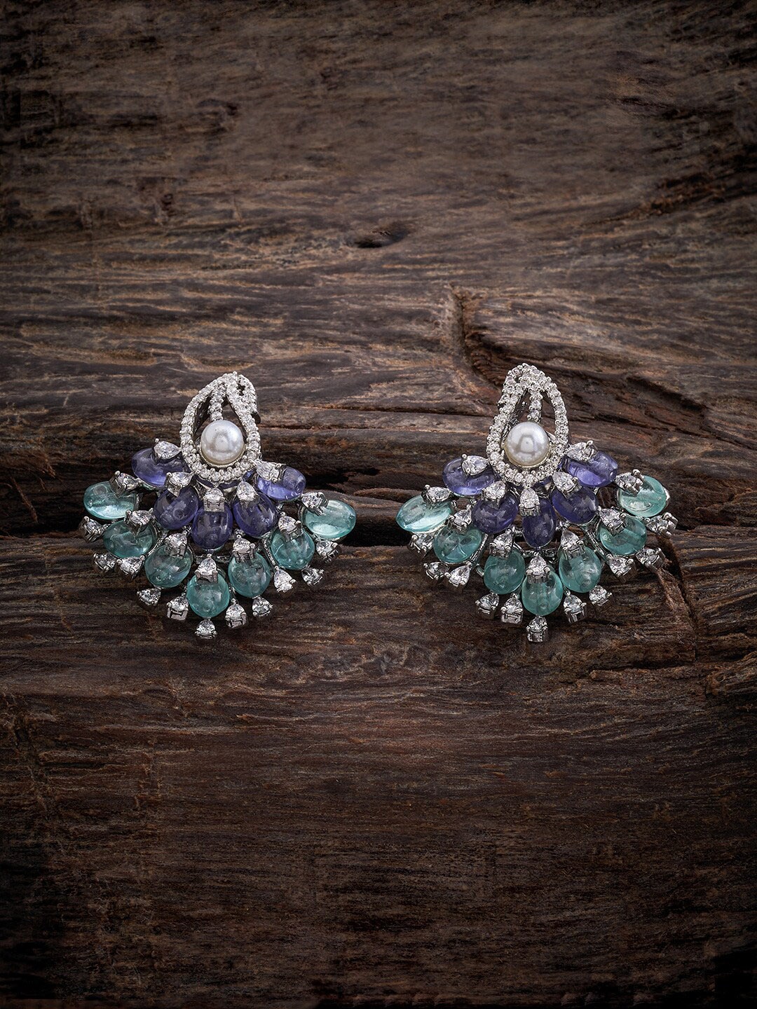 

Kushal's Fashion Jewellery Paisley Shaped Studs, Silver
