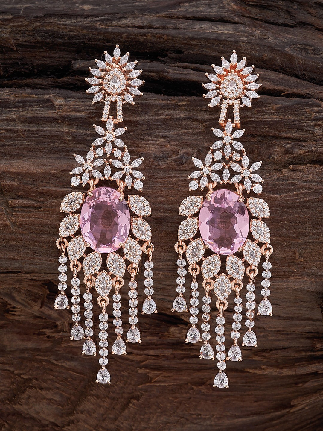 

Kushal's Fashion Jewellery Rose Gold-Plated Classic Drop Earrings