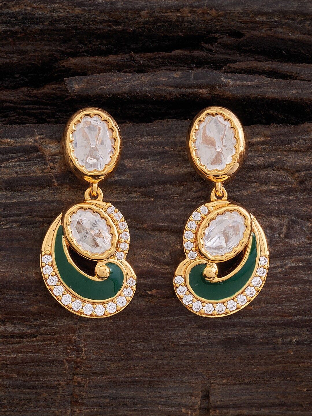 

Kushal's Fashion Jewellery Paisley Shaped Studs Earrings, Gold