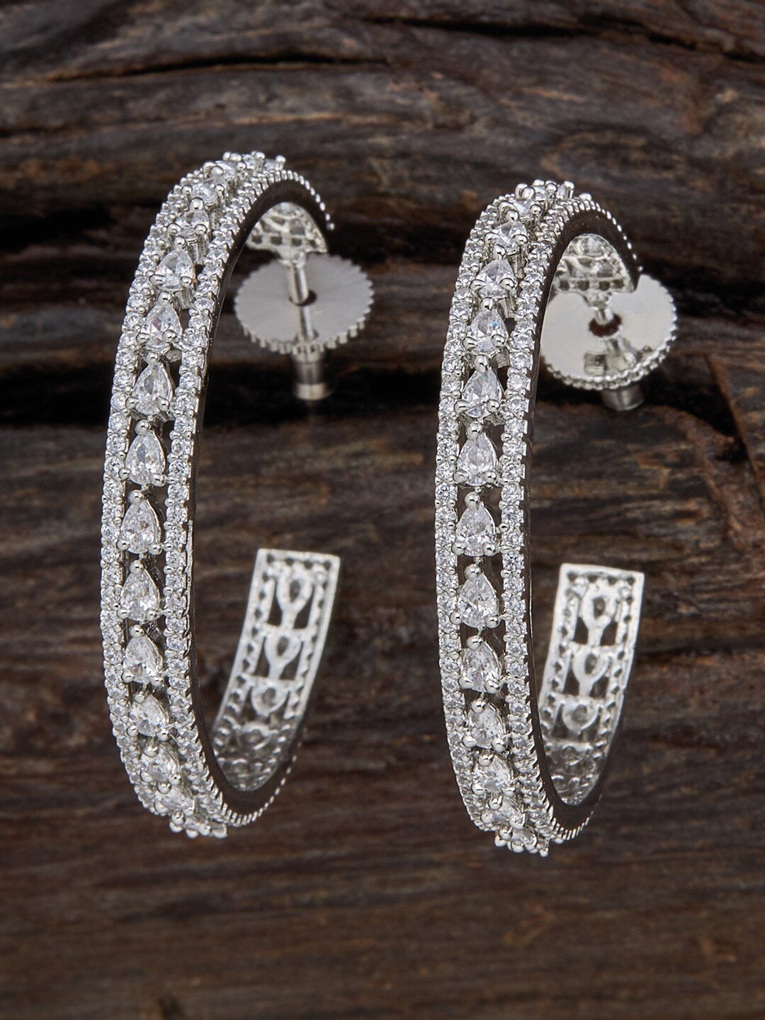 

Kushal's Fashion Jewellery Circular Hoop Earrings, White