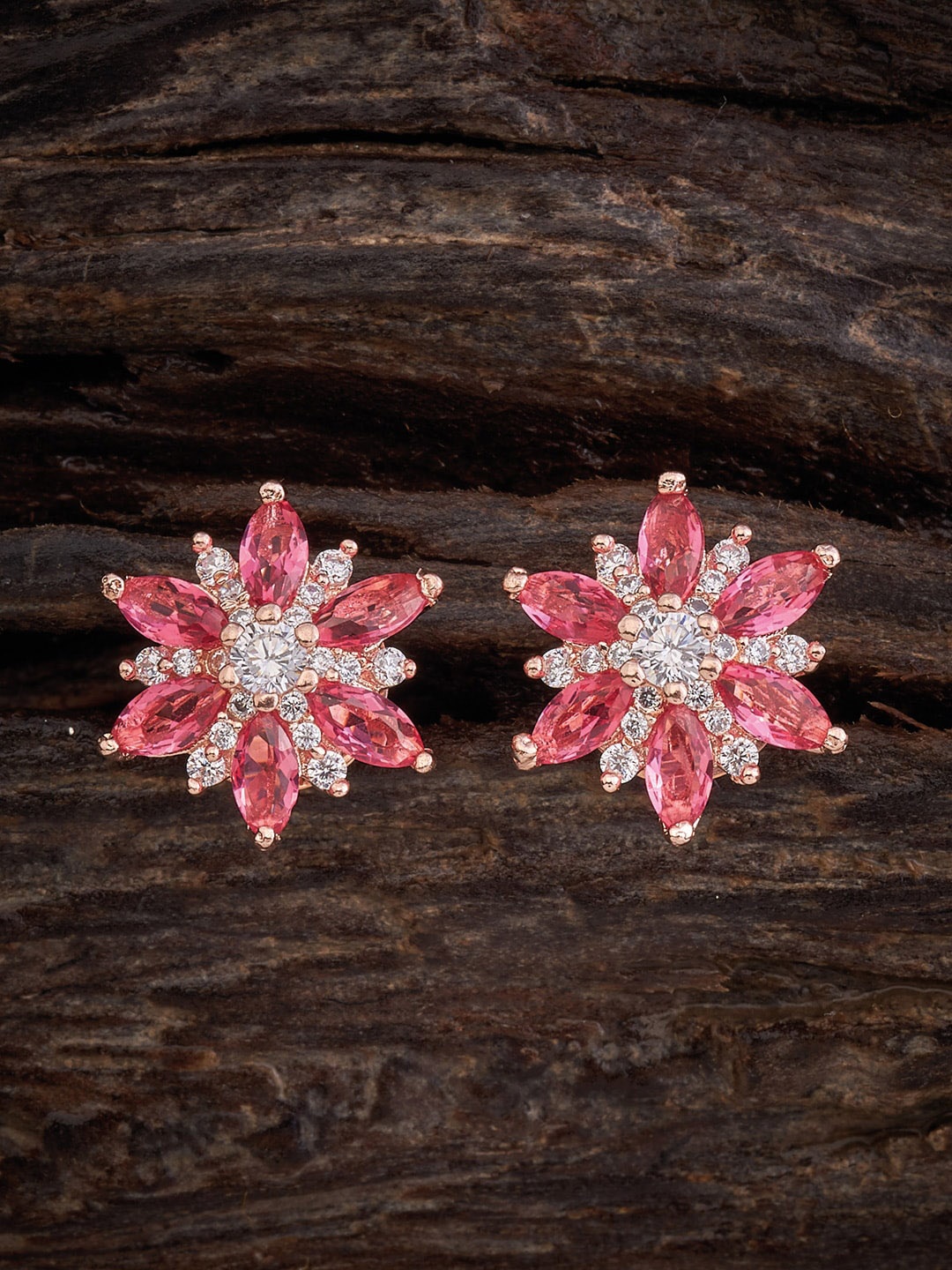 

Kushal's Fashion Jewellery Circular Shaped Zircon Earring, Rose
