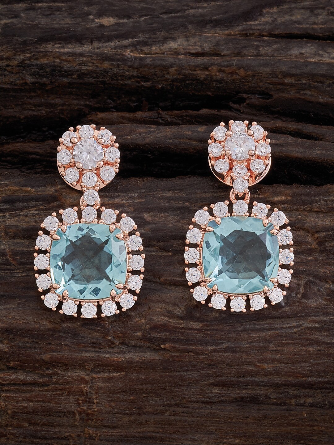 

Kushal's Fashion Jewellery Square Zircon Studs Earrings, Copper