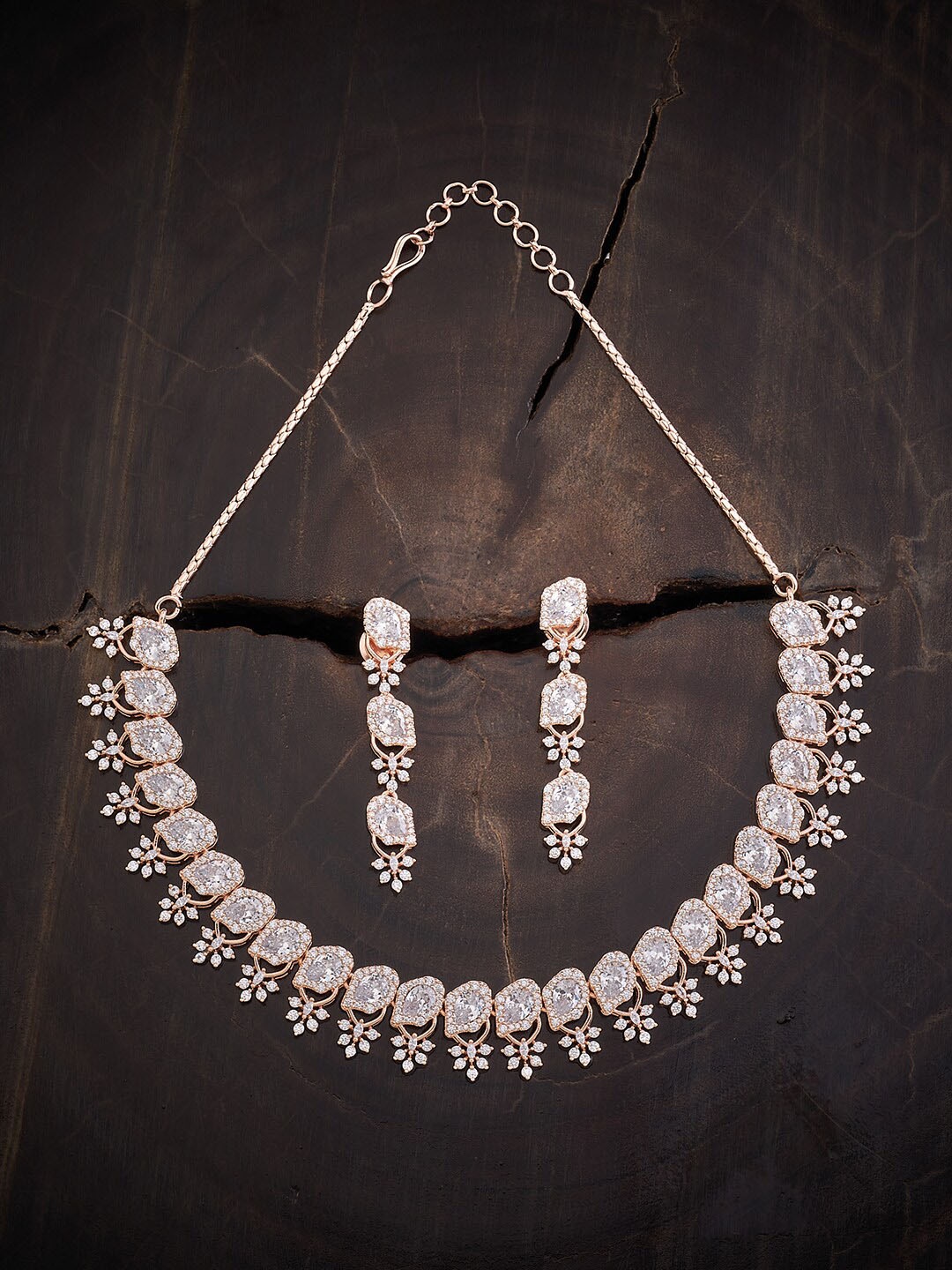 

Kushal's Fashion Rose Gold-Plated CZ-Studded Jewellery Set
