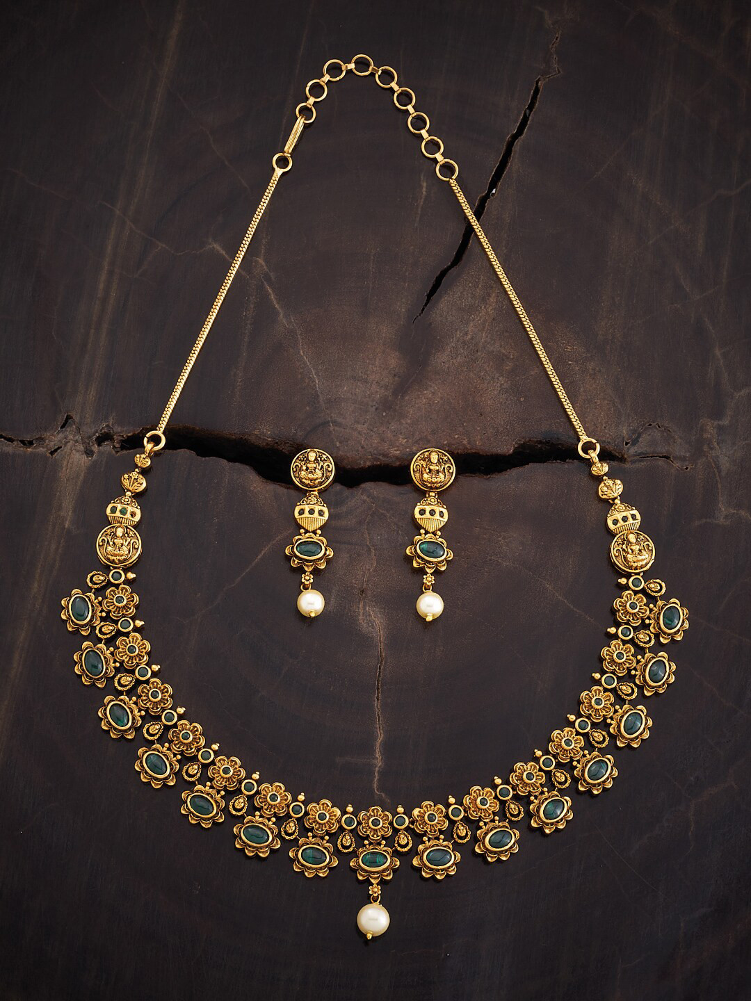 

Kushal's Fashion Jewellery Stone-Studded Jewellery Set, Green