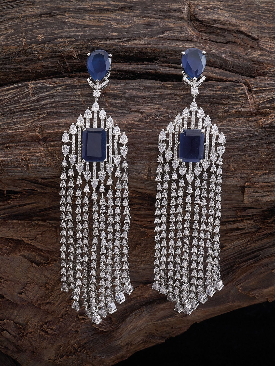 

Kushal's Fashion Jewellery Rose Gold-Plated Contemporary Drop Earrings, Silver