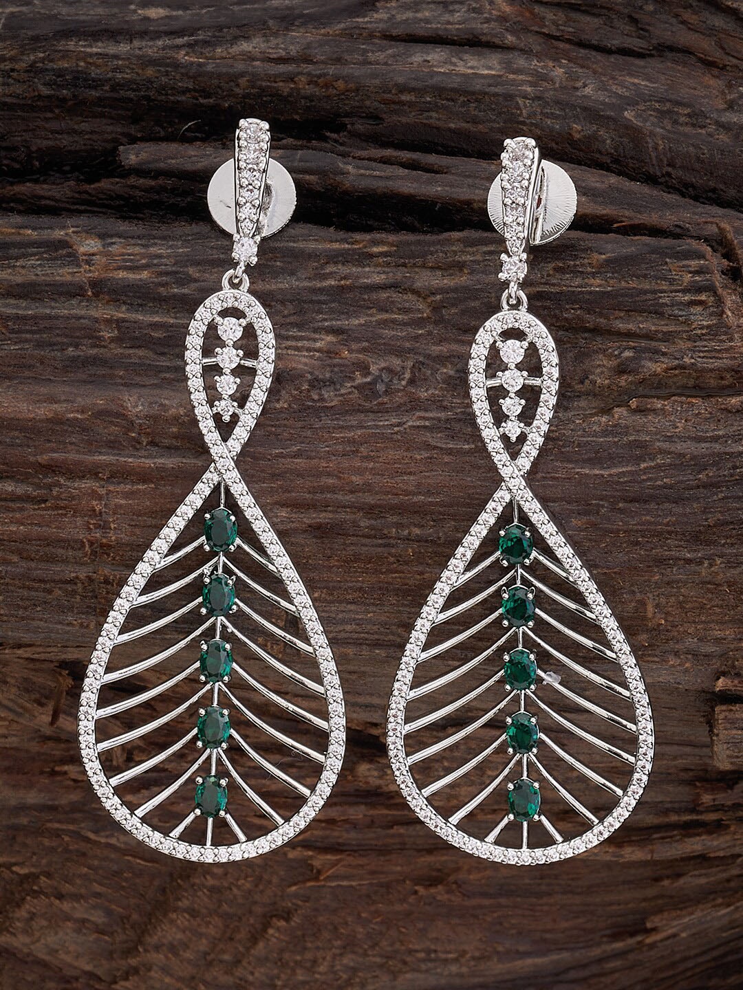 

Kushal's Fashion Jewellery Teardrop Shaped Drop Earrings, Silver