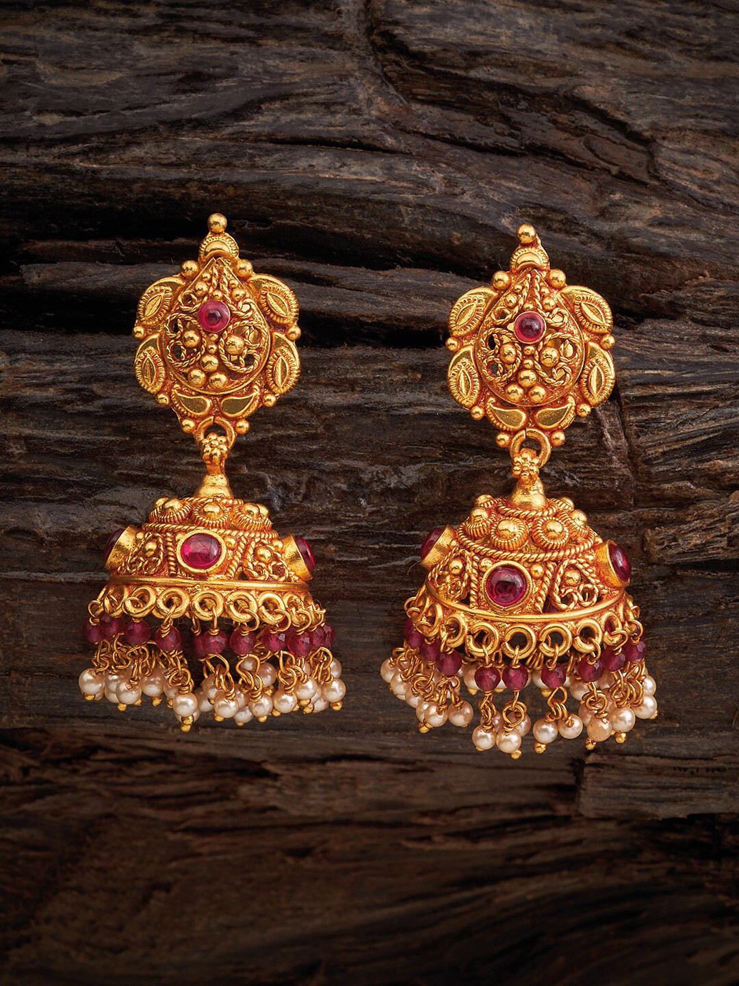 

Kushal's Fashion Jewellery Dome Shaped Jhumkas, Gold