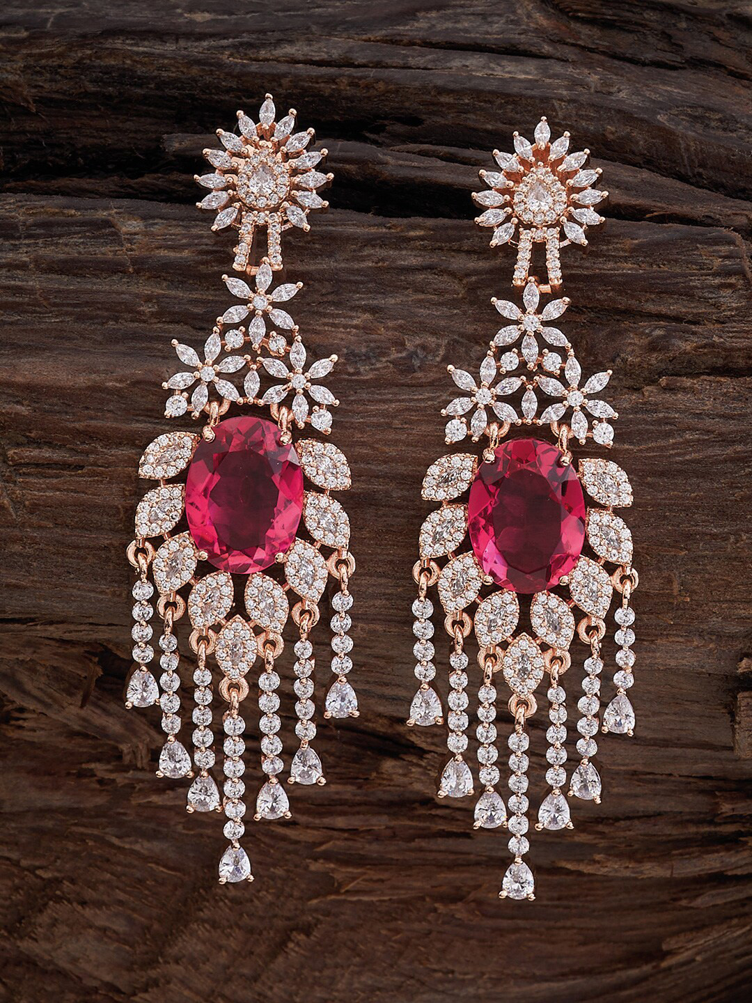 

Kushal's Fashion Jewellery Rose Gold-Plated Classic Drop Earrings