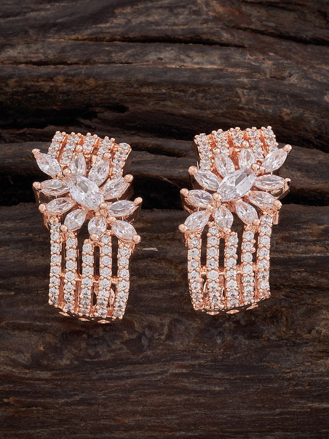 

Kushal's Fashion Jewellery Rose Gold-Plated Circular Studs Earrings