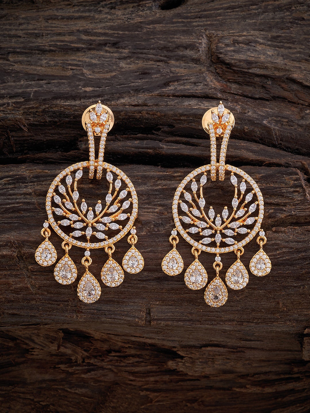 

Kushal's Fashion Jewellery Circular Chandbalis Earrings, Gold