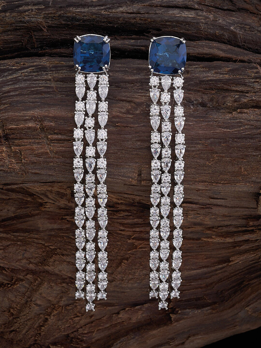 

Kushal's Fashion Jewellery Rose Gold-Plated CZ-Studded Contemporary Drop Earrings