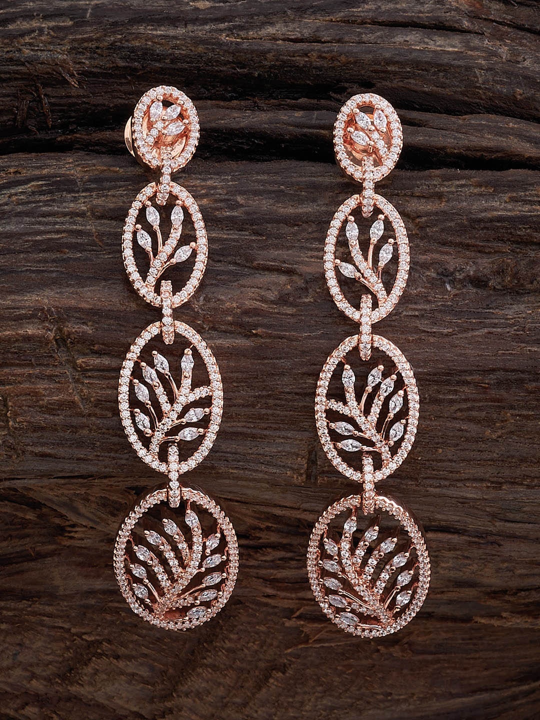 

Kushal's Fashion Jewellery Leaf Shaped Hoop Earrings, White
