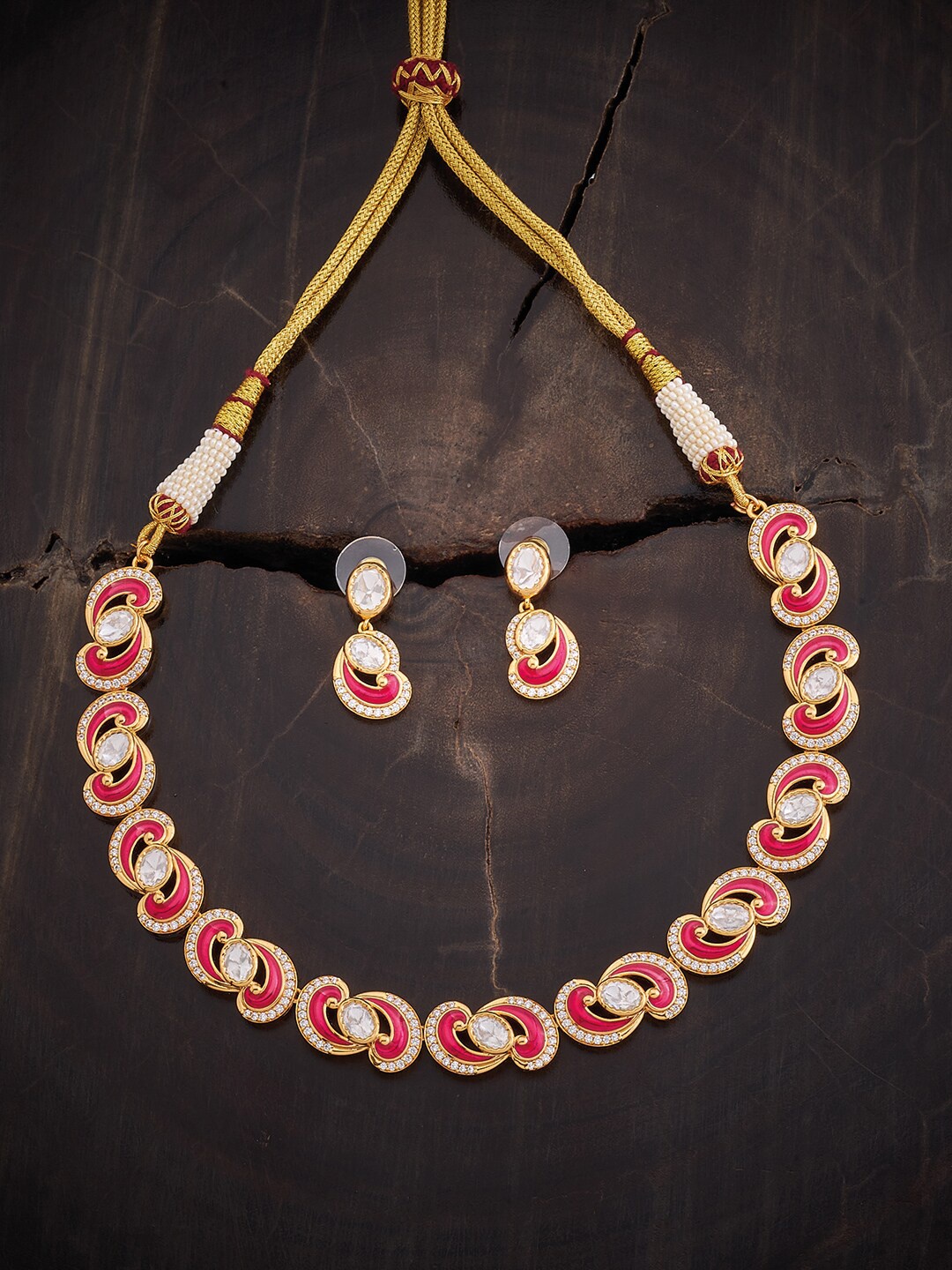 

Kushal's Fashion Jewellery Kundan-Studded Jewellery Set, White
