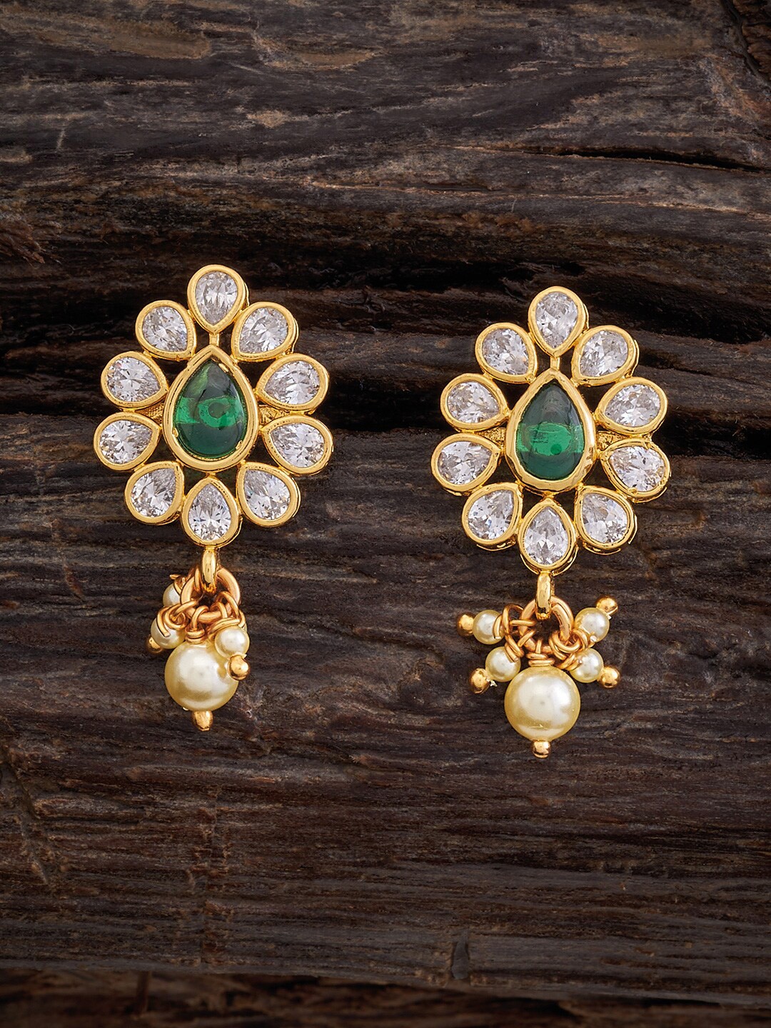 

Kushal's Fashion Jewellery Teardrop Shaped Drop Earrings, Gold