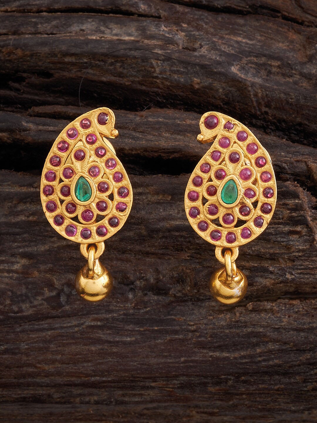 

Kushal's Fashion Jewellery Paisley Shaped Studs Earrings, Red