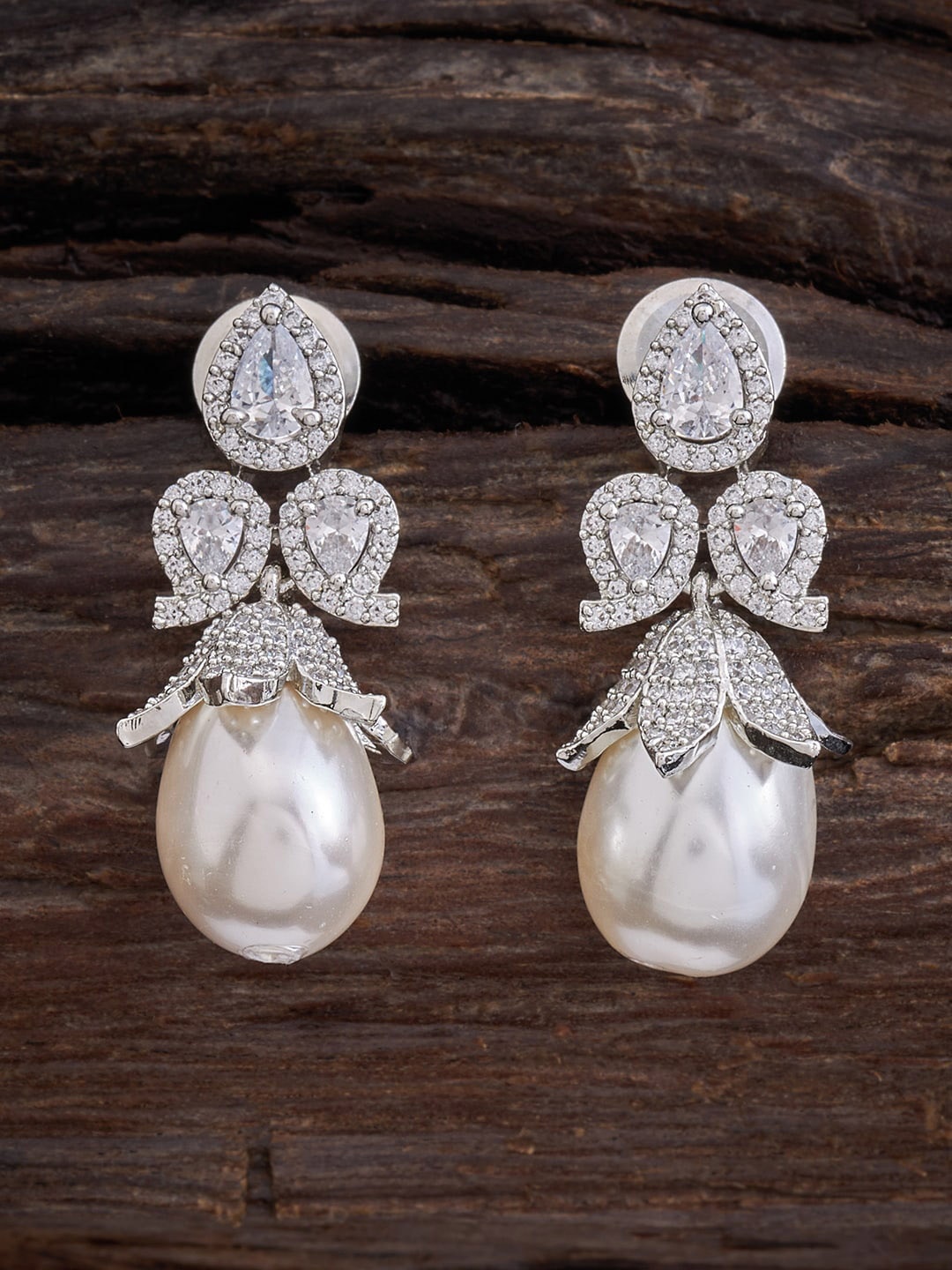 

Kushal's Fashion Jewellery Teardrop Shaped Drop Earrings, White