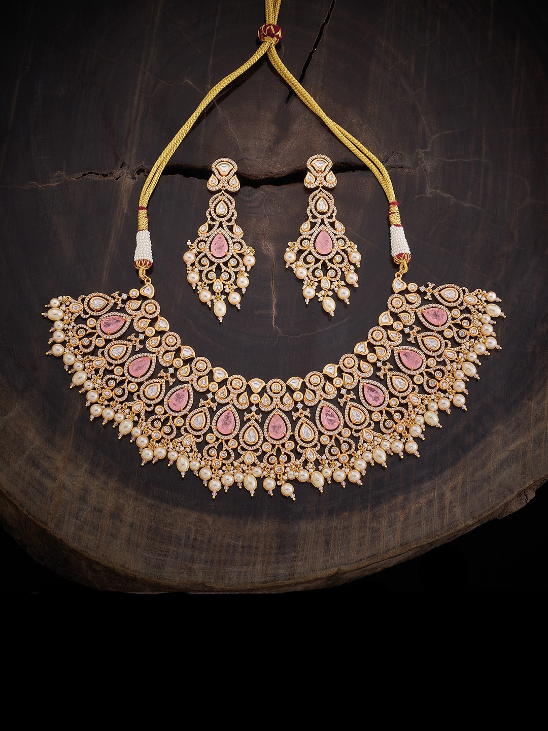 

Kushal's Fashion Jewellery Gold-Plated Stone-Studded & Beaded Jewellery Set