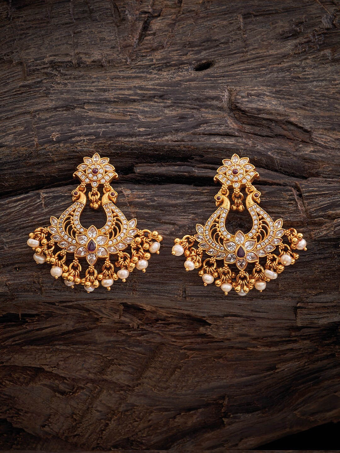 

Kushal's Fashion Jewellery 92.5 Pure Silver Classic Chandbalis Earrings, Gold