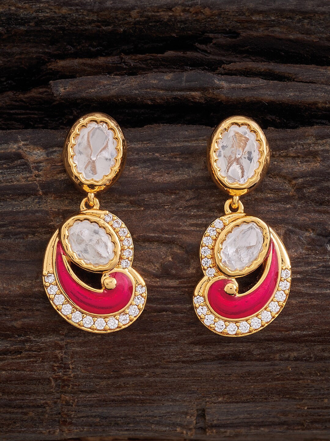 

Kushal's Fashion Jewellery Paisley Shaped Drop Earrings, White