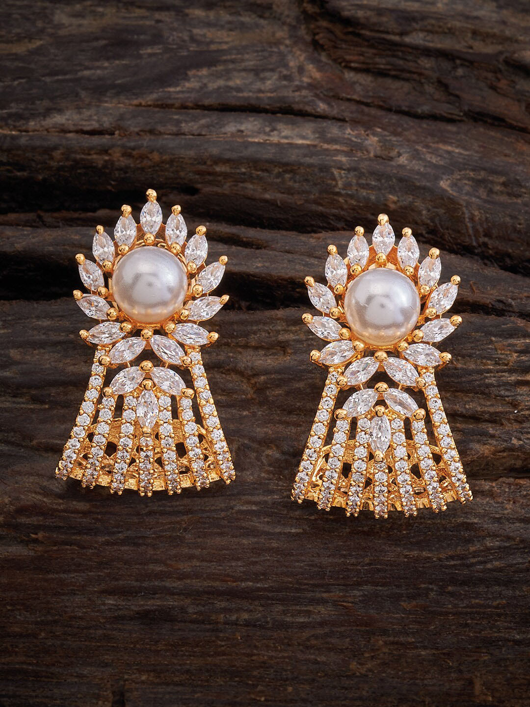 

Kushal's Fashion Jewellery Rose Gold-Plated Floral Drop Earrings