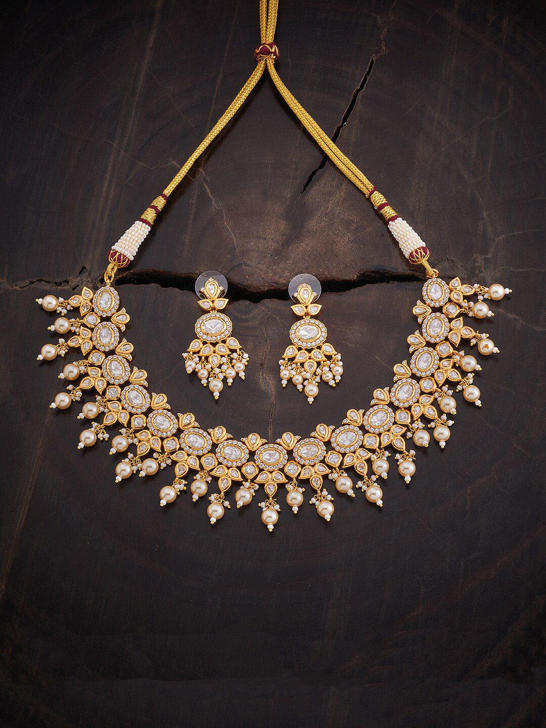 

Kushal's Fashion Jewellery Gold-Plated Stone-Studded & Beaded Jewellery Set
