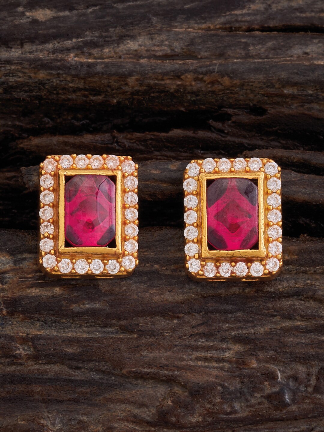

Kushal's Fashion Jewellery Geometric Studs Earrings, Gold