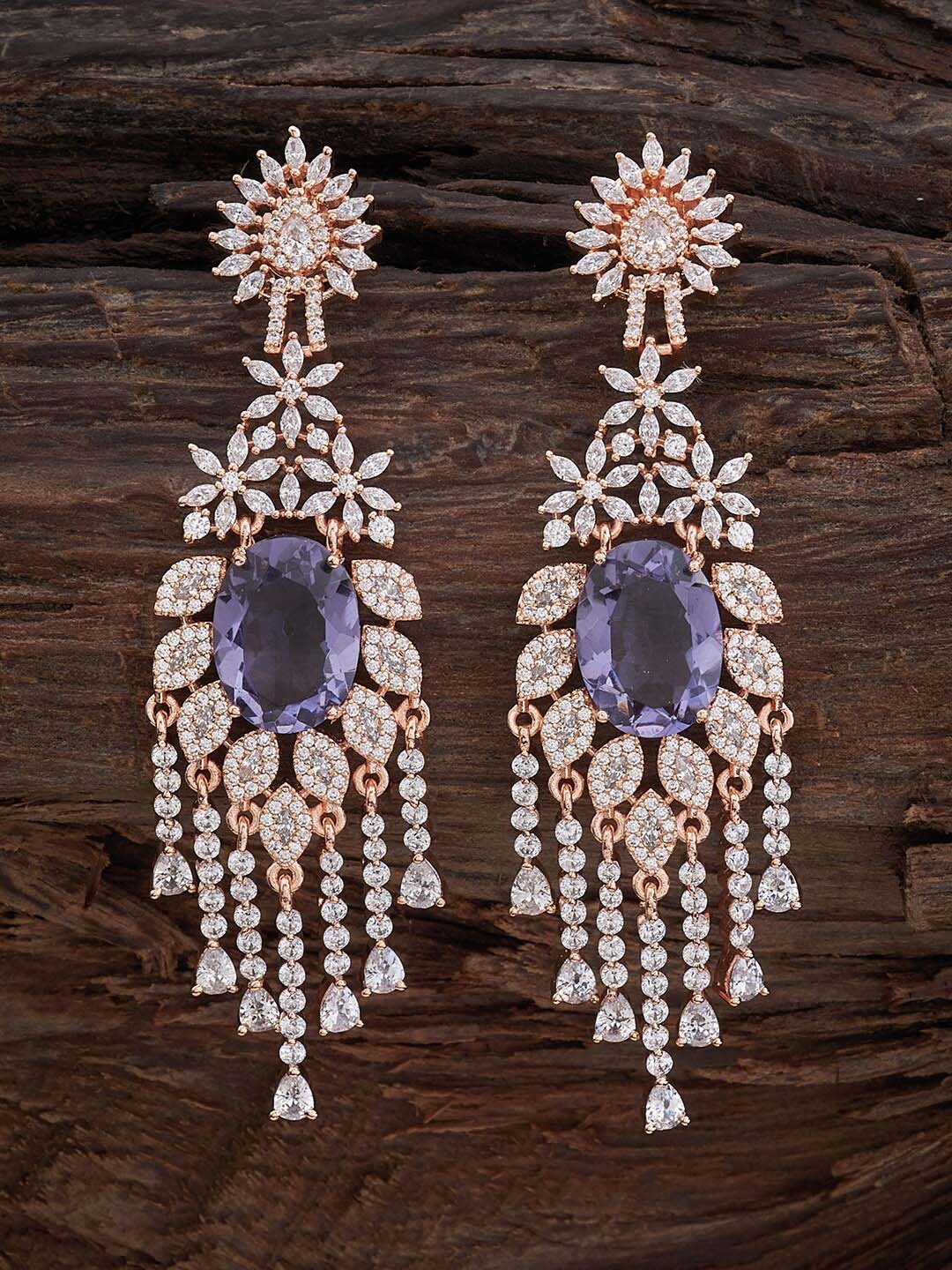 

Kushal's Fashion Jewellery Rose-Gold Plated Zicron-Studded Circular Studs Earrings