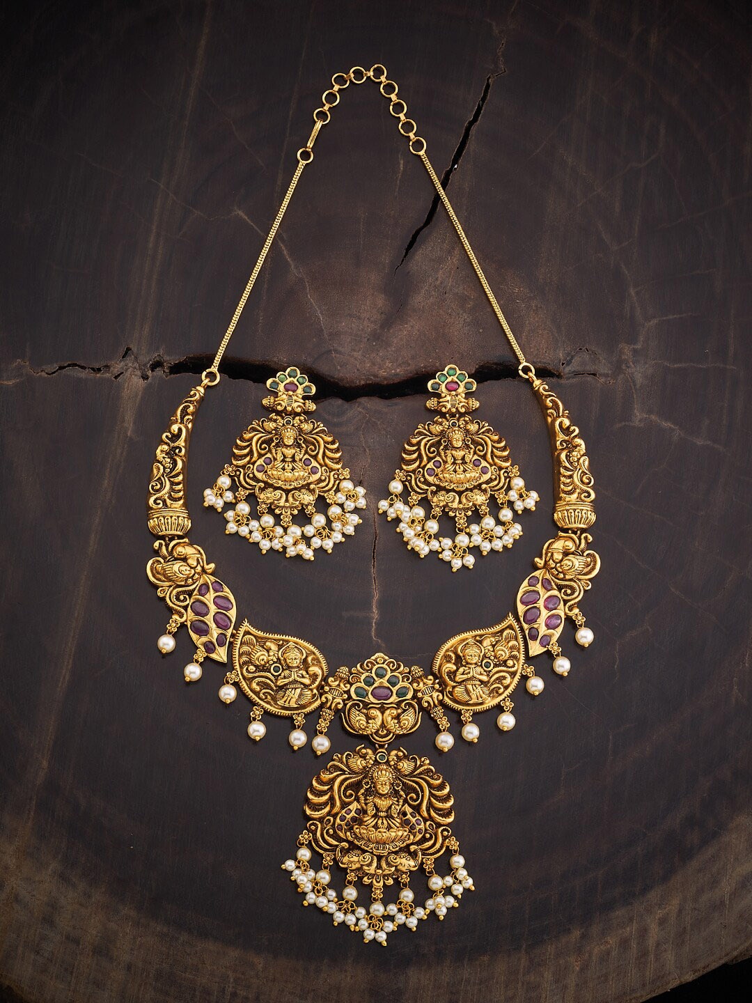 

Kushal's Fashion Jewellery Gold-Plated Stone-Studded & Beaded Jewellery Set
