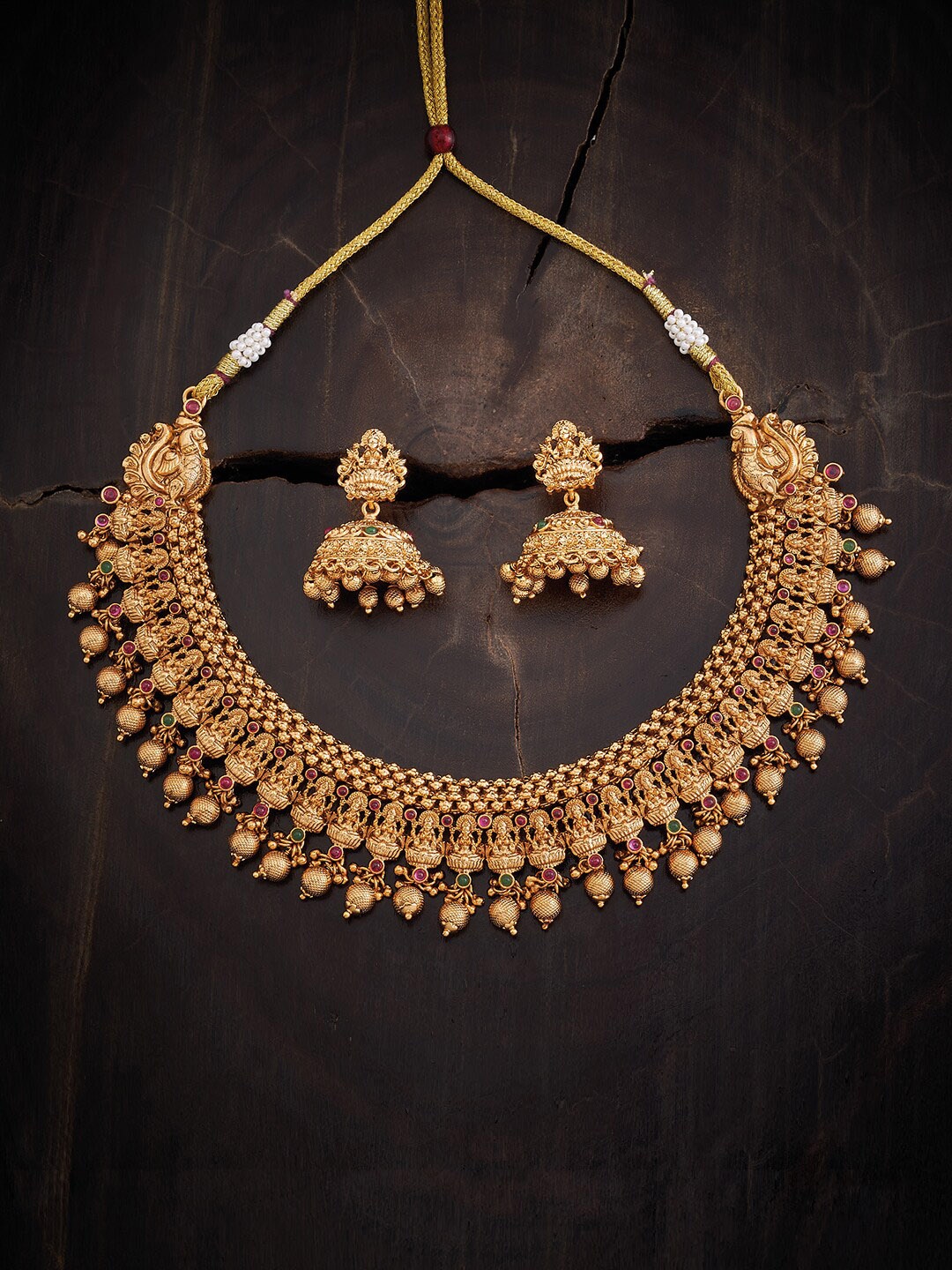 

Kushal's Fashion Jewellery Gold-Plated Stone-Studded & Beaded Jewellery Set