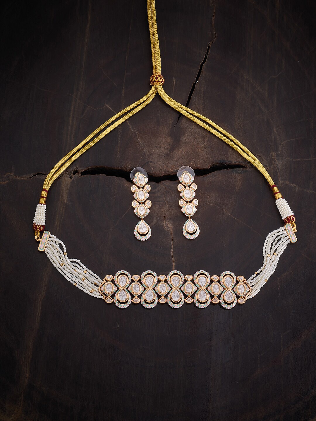 

Kushal's Fashion Jewellery Kundan-Studded Jewellery Set, White