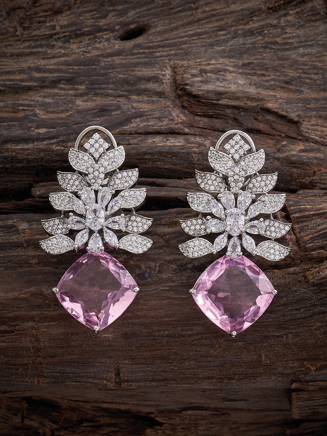 

Kushal's Fashion Jewellery Rose Gold-Plated Classic Drop Earrings, Silver