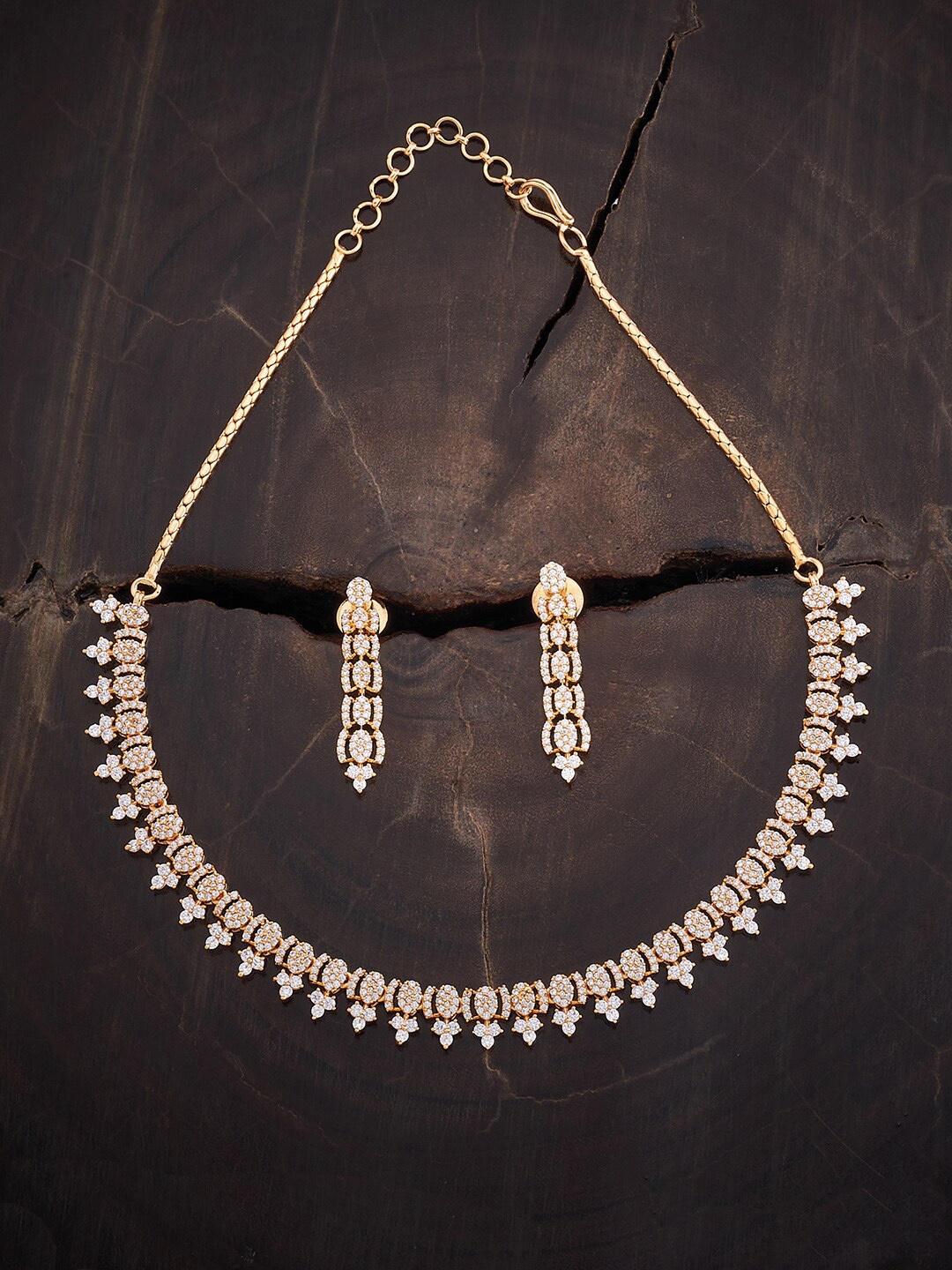 

Kushal's Fashion Jewellery Gold-Plated Cubic Zirconia-Studded Jewellery Set