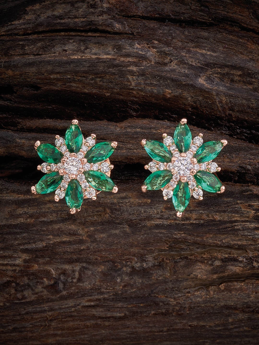 

Kushal's Fashion Jewellery Rose Gold-Plated Circular Studs Earrings