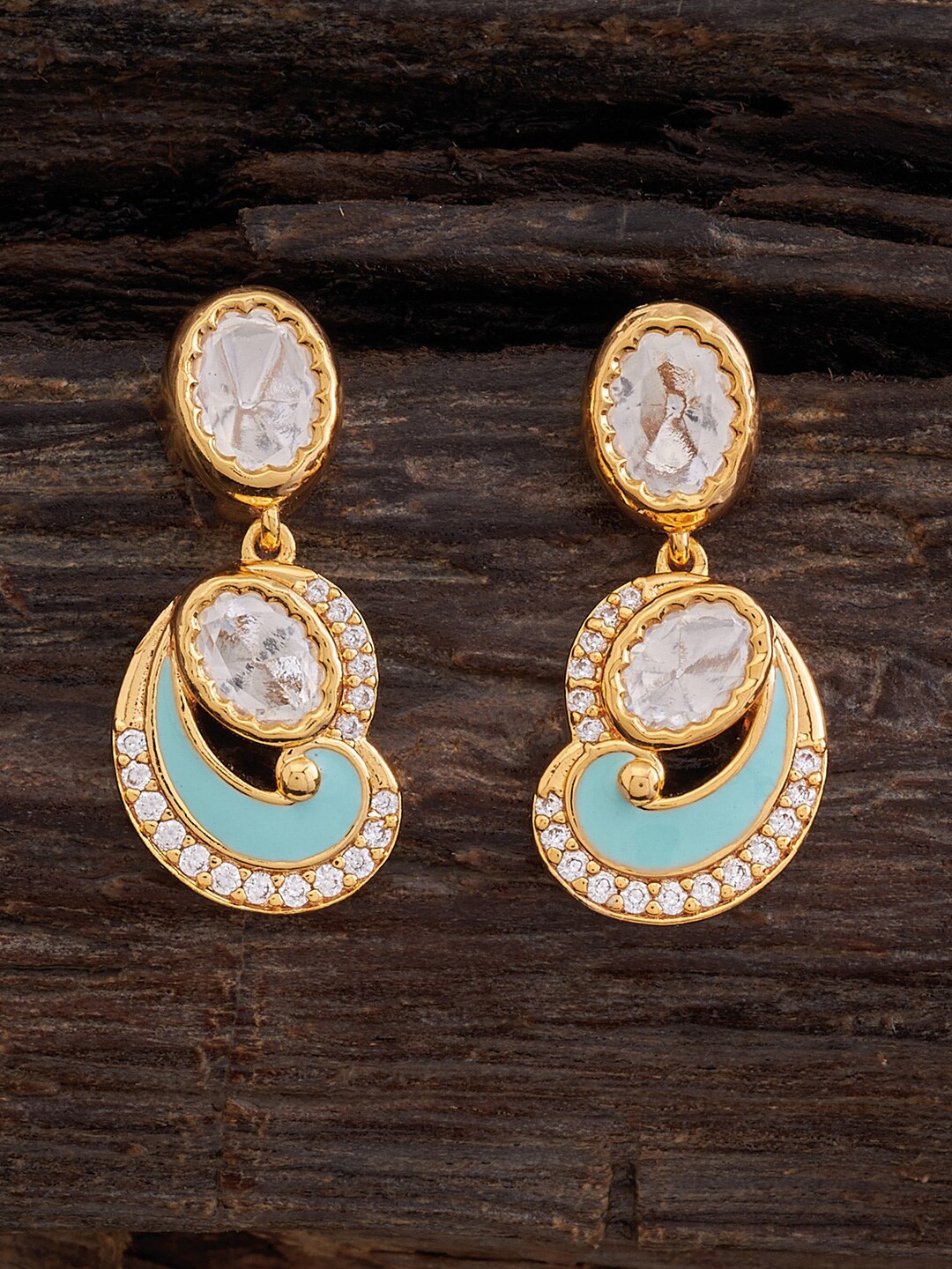 

Kushal's Fashion Jewellery Paisley Shaped Drop Earrings, White