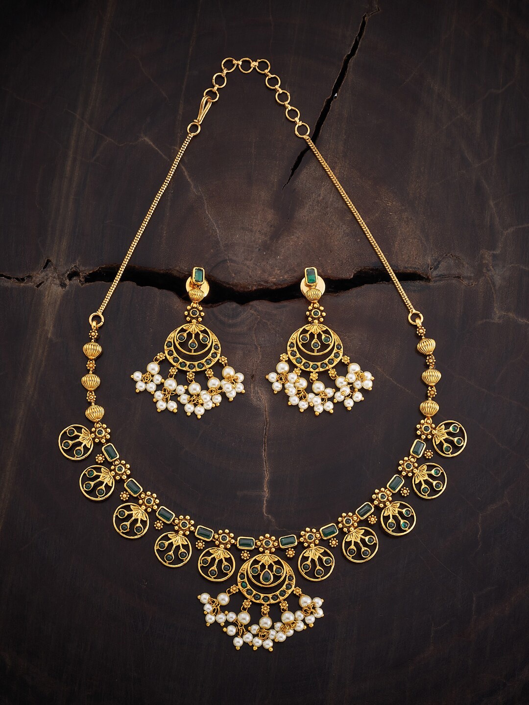 

Kushal's Fashion Jewellery Gold-Plated Stone-Studded & Beaded Jewellery Set