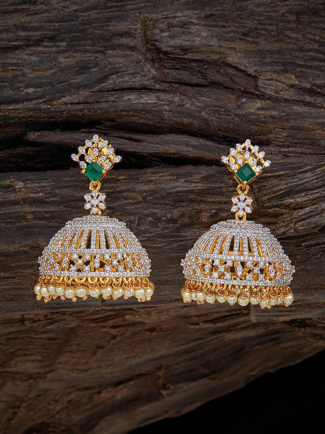 

Kushal's Fashion Jewellery Dome Shaped Jhumkas Earrings, Gold
