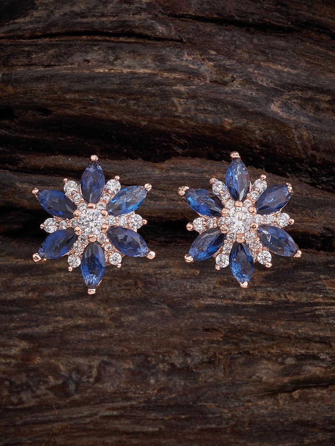 

Kushal's Fashion Jewellery Circular Studs Earrings, Blue