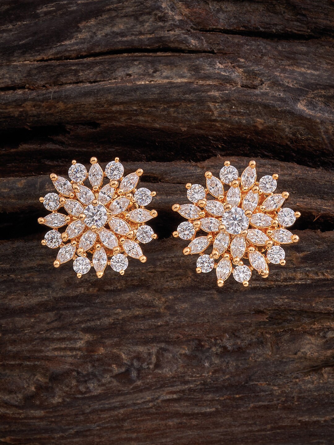 

Kushal's Fashion Jewellery Rose Gold-Plated Circular Studs Earrings