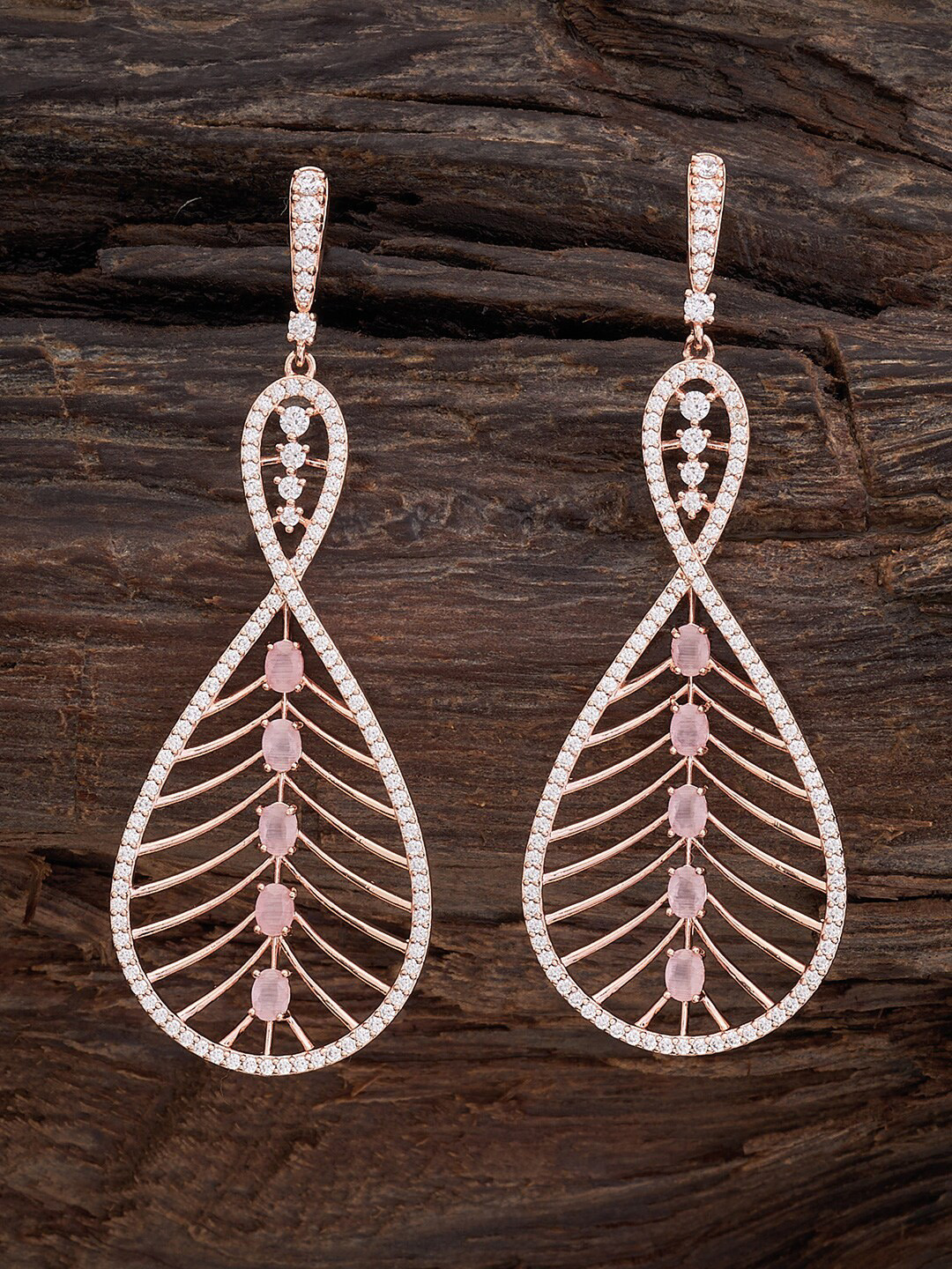 

Kushal's Fashion Jewellery Teardrop Drop Shaped Zircon Earring, Copper