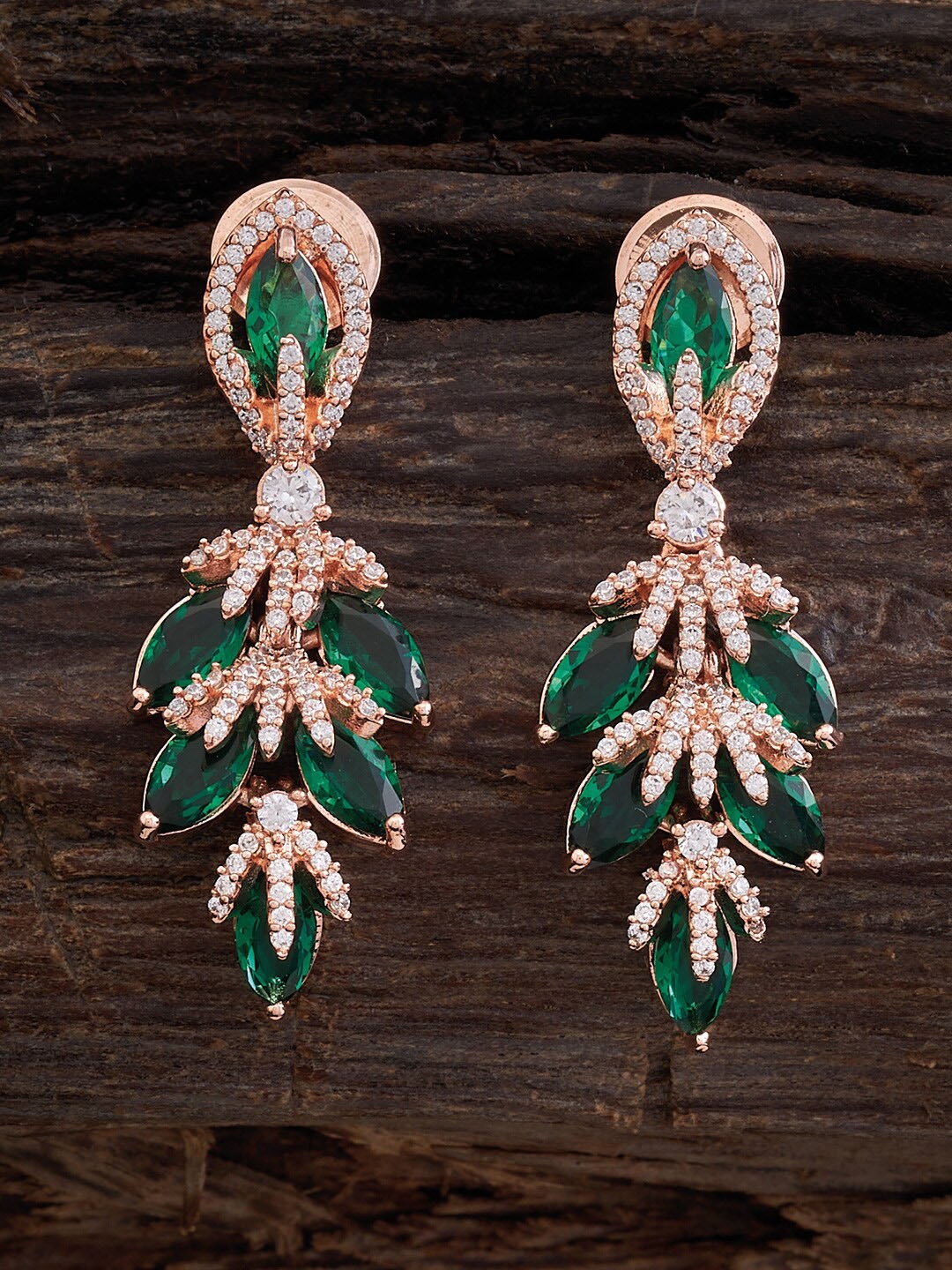 

Kushal's Fashion Jewellery Leaf Shaped Drop Earrings, Gold